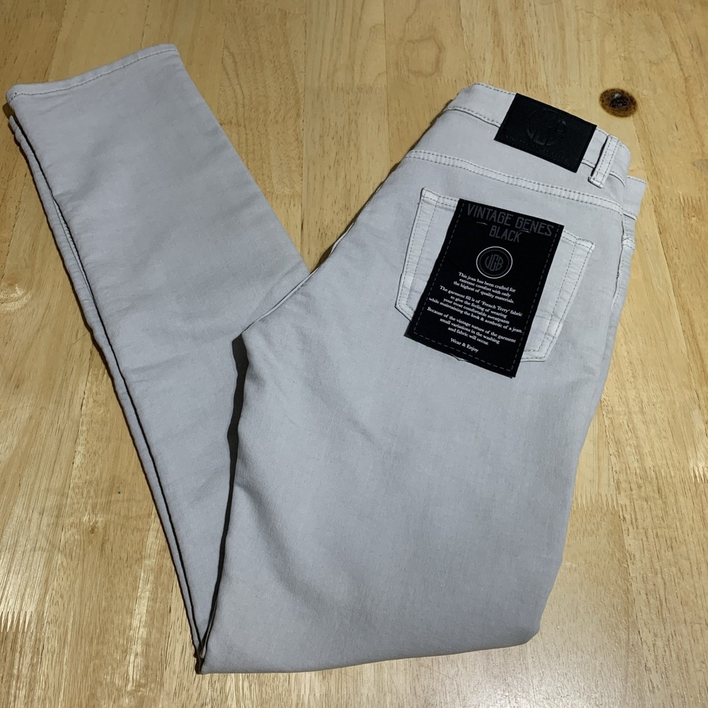 VGB Vintage Genes Black Slim Fit Comfort French Terry Denim Jeans Men's W30X32L